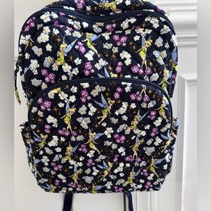 NWT Vera Bradley Disney Tinker Bell's Flight Essential Large Quilted Backpack